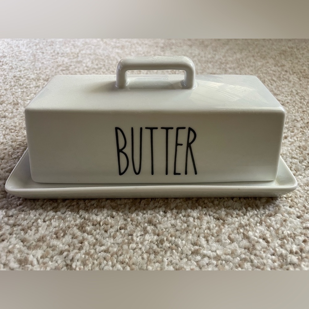 Stylish White Butter Dish